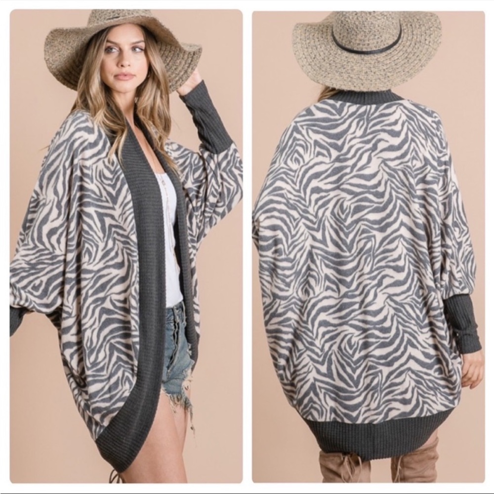 Super soft ❤️zebra print open cardigan - Picture 3 of 9